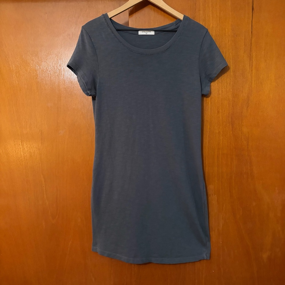 PerfectWhiteTee Joni Soft Mini T-Shirt Dress Dark Gray